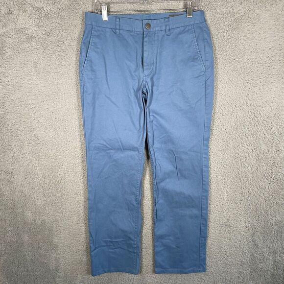 Bonobos Pants Mens 31 x 32 (31x29) Straight Leg Blue Washed Chino Stretch - Picture 1 of 11